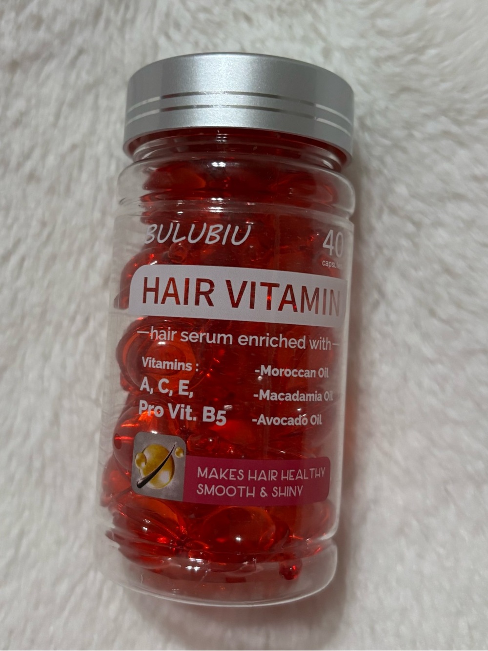 Red Hair Vitamin Capsules - Hair Serum with Vitamins A, C, E & B5